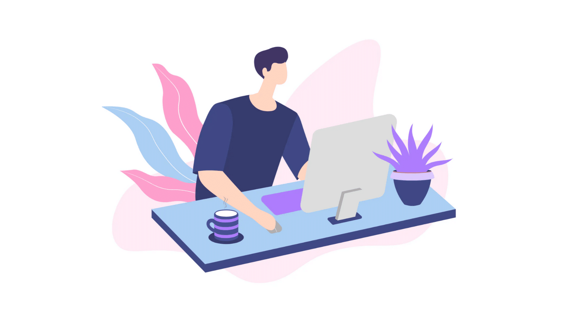 Pessoa a trabalhar ao computador - como melhorar a produtividade e a capacidade produtiva de forma natural? - Nomadismo Digital Portugal